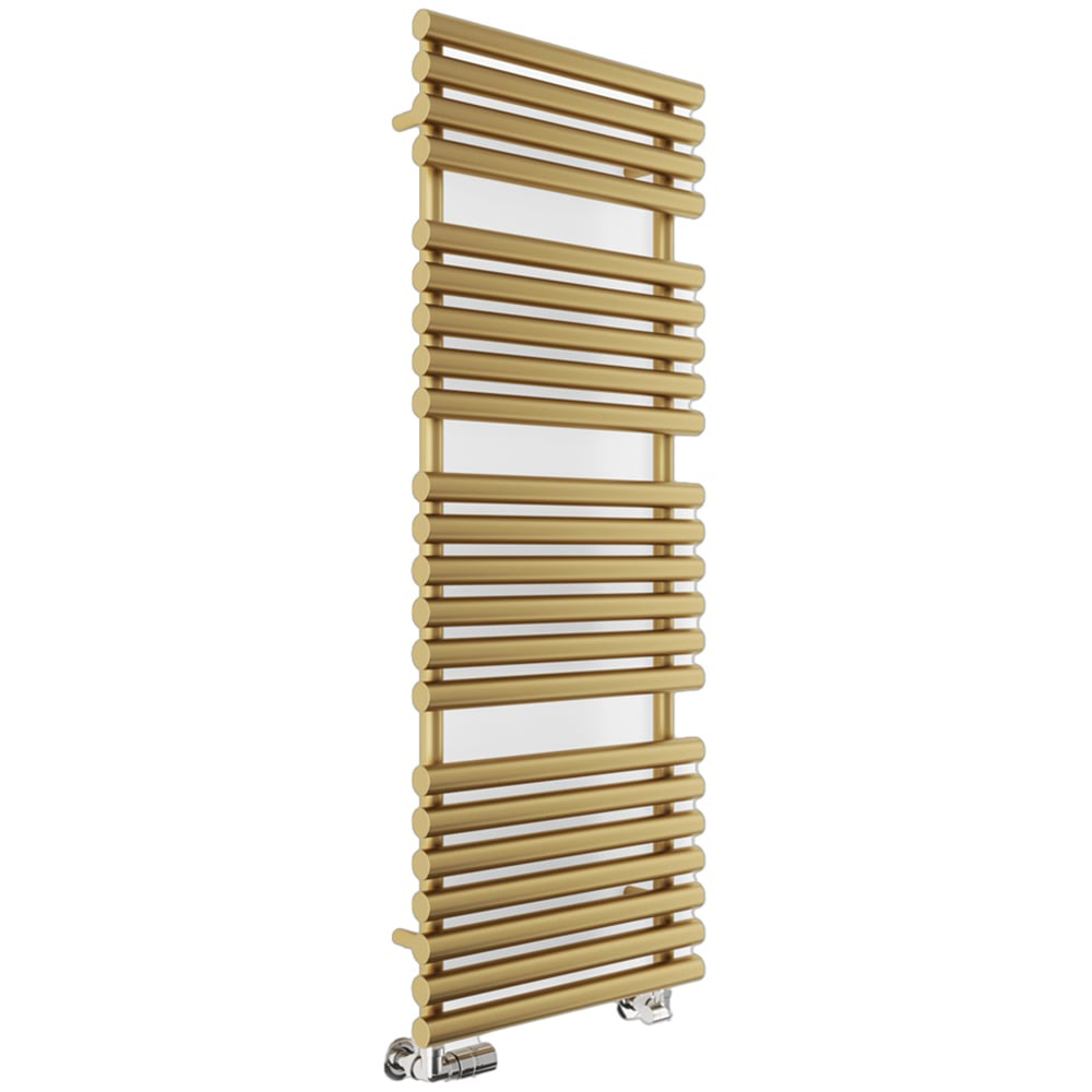 Terma Rolo Towel 2629BTU Brass Heated Towel Rail 1360 x 520mm Image 1