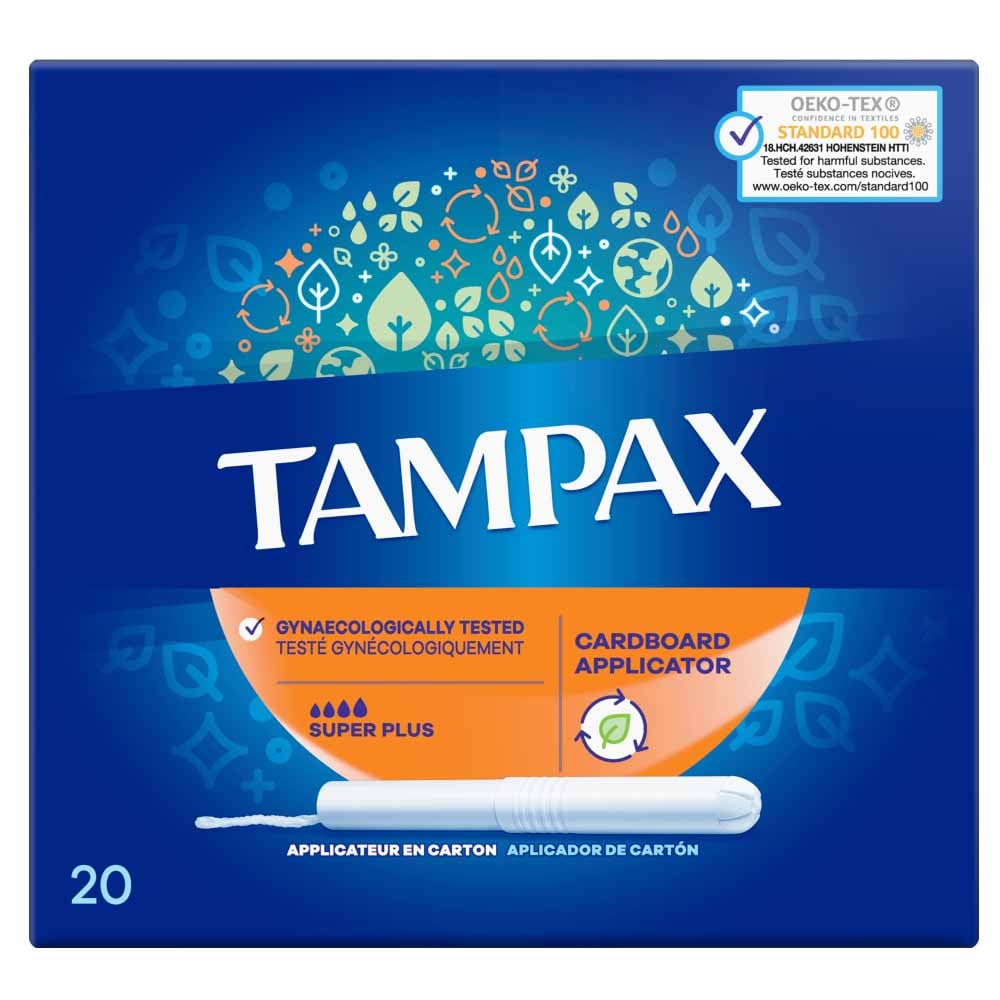 Tampax Super Plus Tampons 20 Pack Case of 8 Image 2