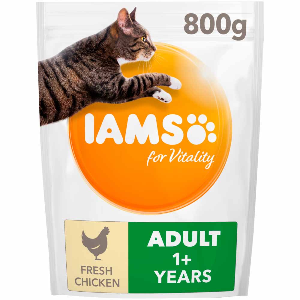 IAMS Vitality Adult Cat Food Chicken 800g Image 1