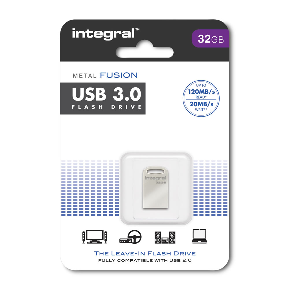Integral USB 3.0 Flash Drive Metal Fusion 32GB Image 1