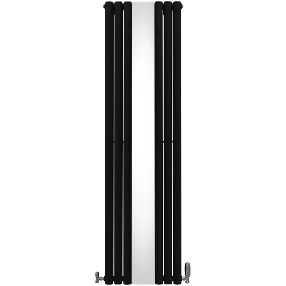 Monster Shop 5009 BTU Black Oval Mirror Radiator and Valves 1800 x 500mm Image 1