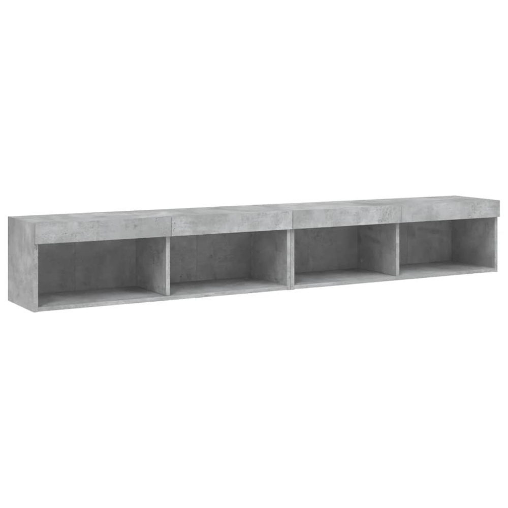 vidaXL 2 Shelf Concrete Grey TV Cabinet Set of 2 Image 6