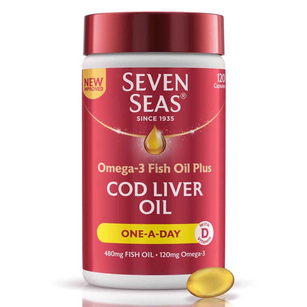 Seven Seas Cod Liver Oil One-A-Day 120 Capsules Image 2