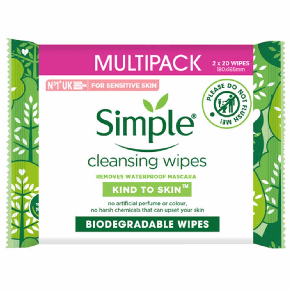 Simple Kind to Skin Biodegradable Wipes Multipack Image 1
