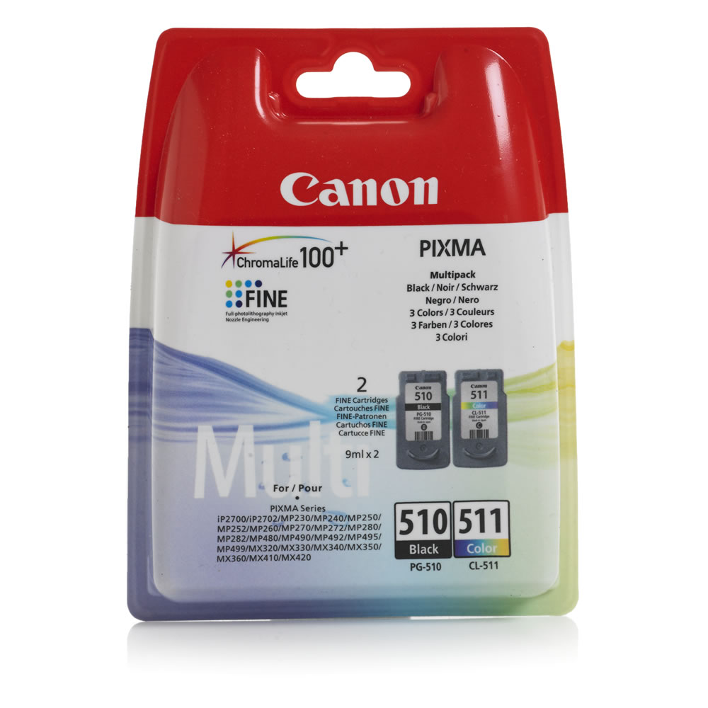 Canon PG-510/CL-511 Black and Colour Ink Cartridge Multipack Image