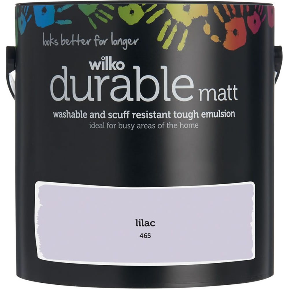 Wilko Durable Matt Emulsion Paint                 Lilac 2.5L Image 1