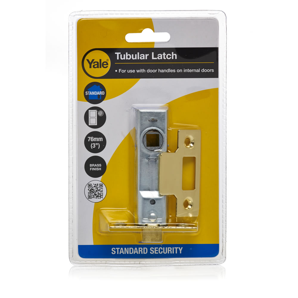 Yale Tubular Latch Standard Security Brass Effect 76mm/3in PM888 Wilko