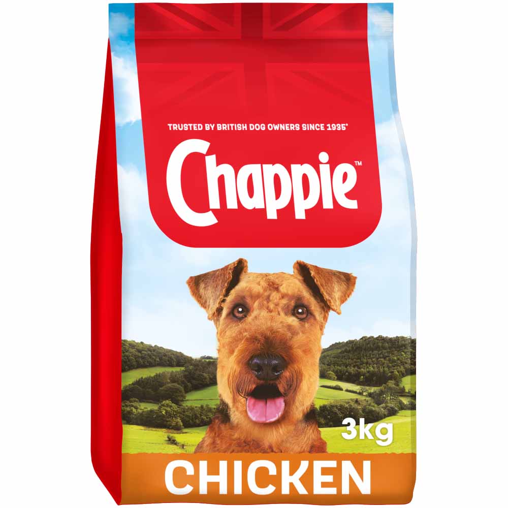 Chappie Chicken and Whole Grain Cereal Complete Dry Dog Food 3kg Image 1