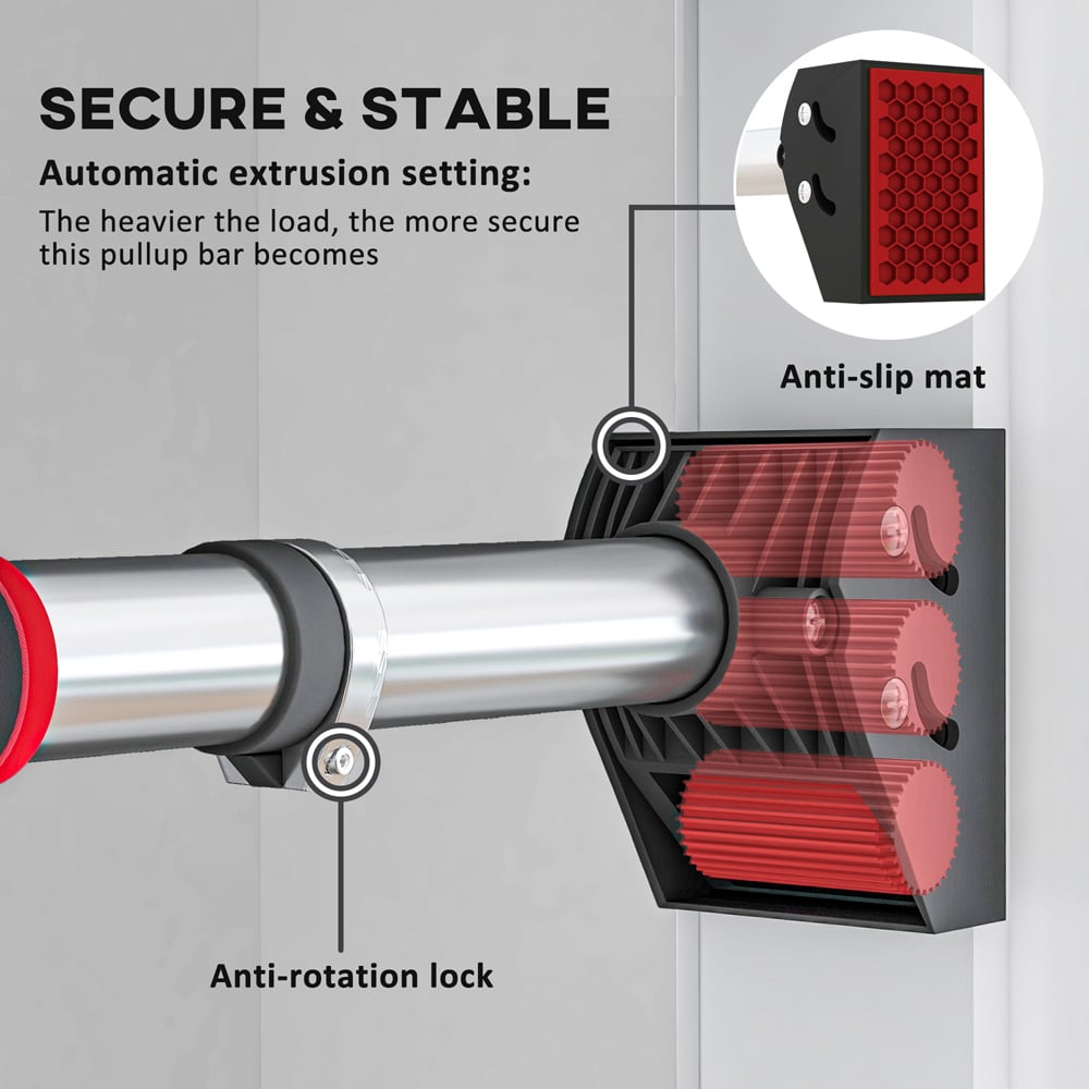 SPORTNOW Adjustable No Screw Pull Up Bar for Home Doorway Image 4