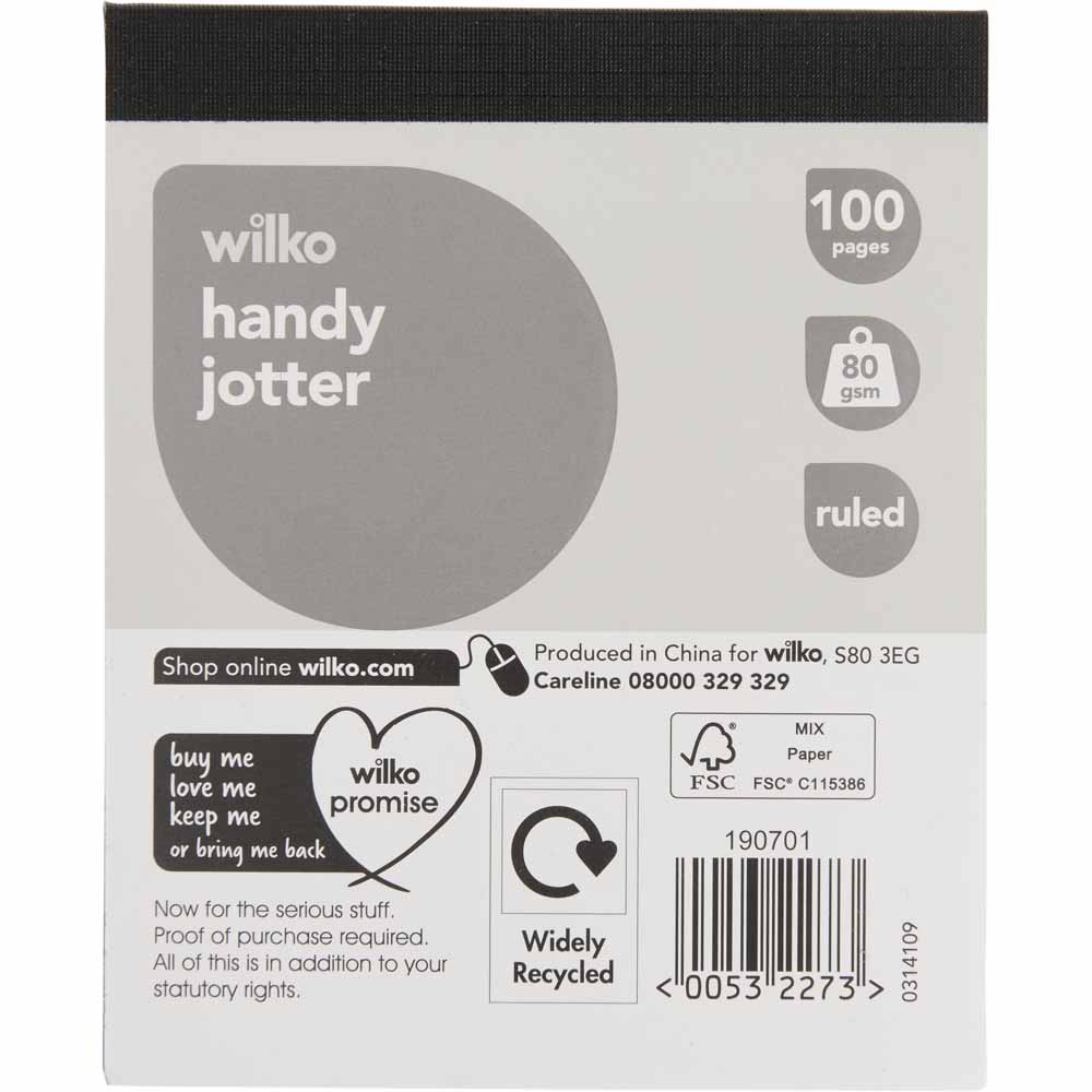 Wilko Handy Jotter 100 pages 80gsm x 30 pack Image