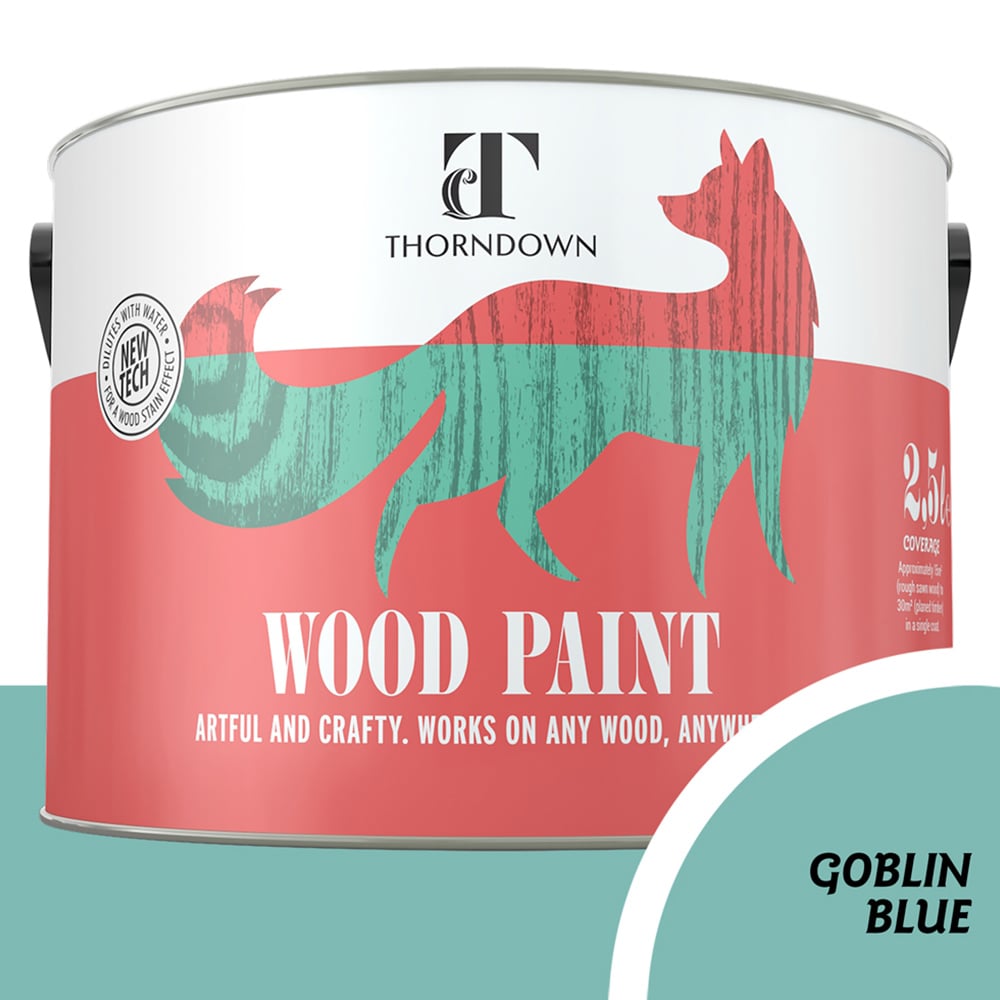 Thorndown Goblin Blue Satin Wood Paint 2.5L Image 4