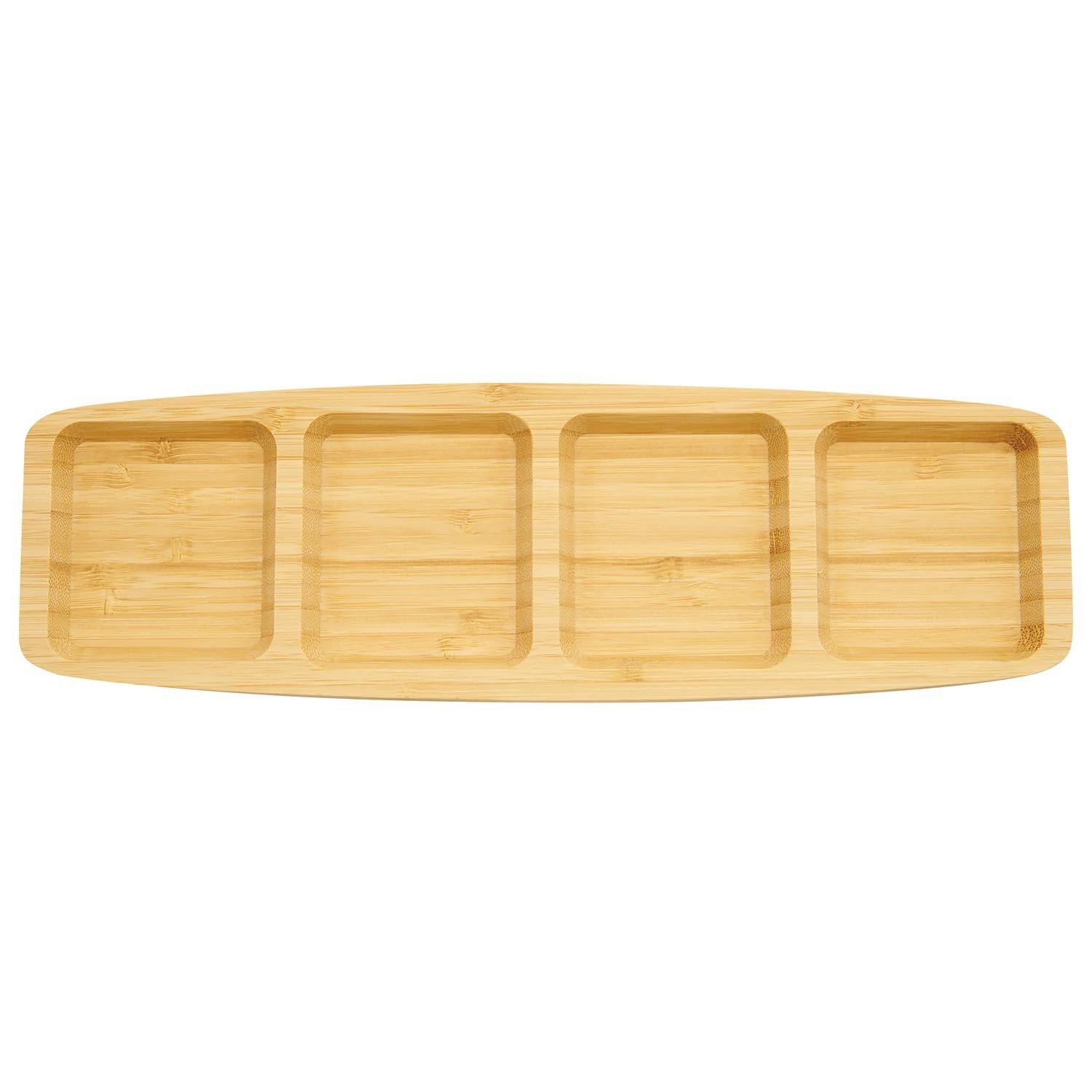 Bamboo Divided Serving Tray - Natural Image 2