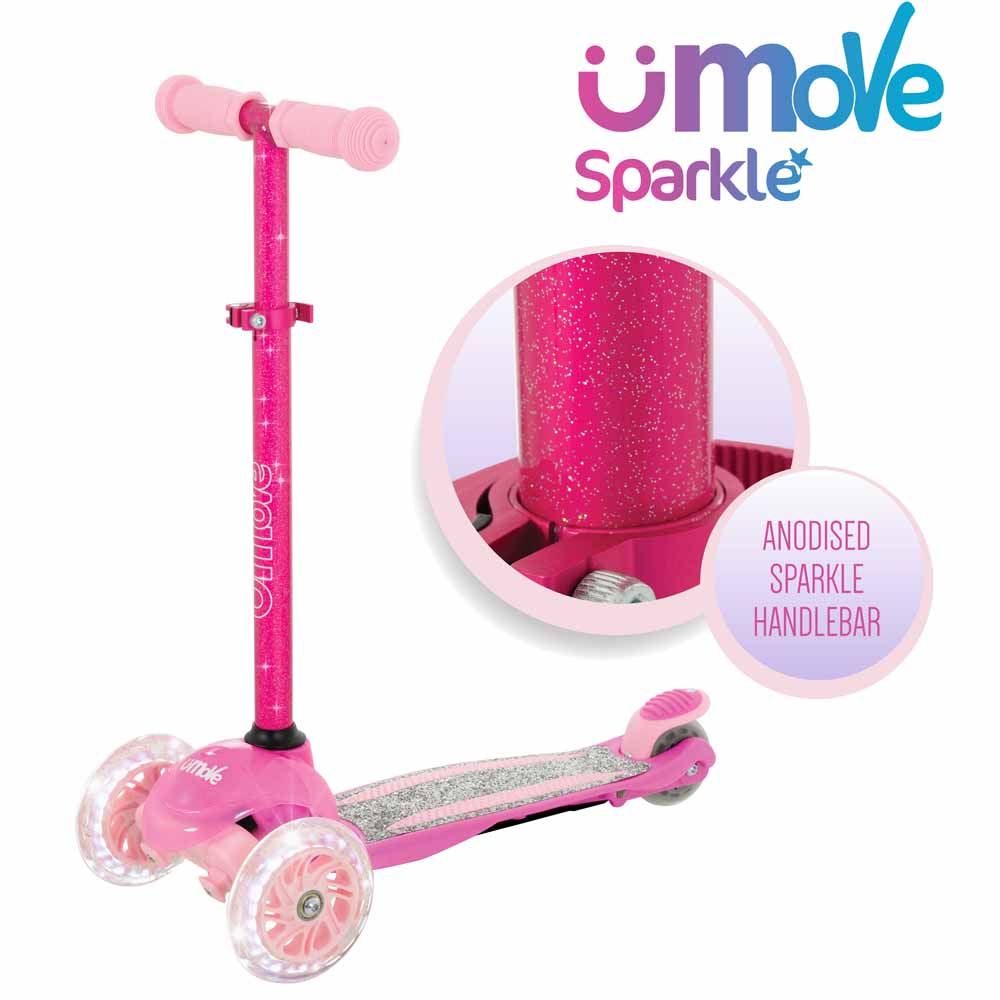 uMoVe Sparkle FLEX Tilt Scooter  Pink Image 2