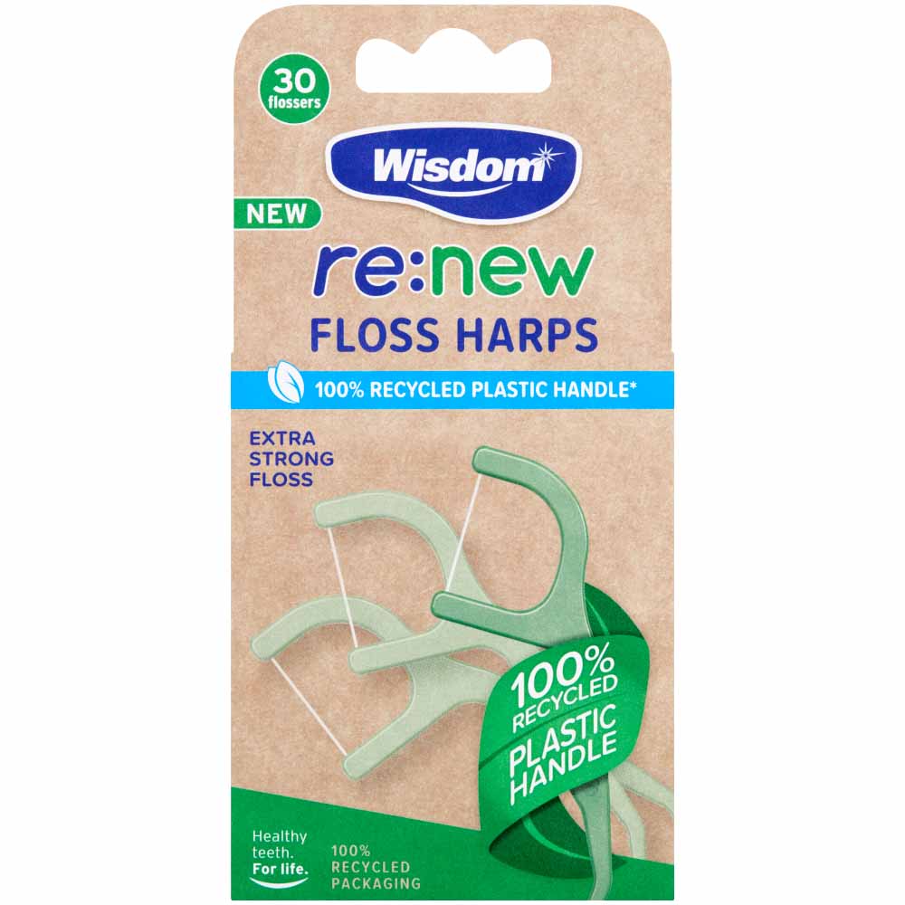 Wisdom Renew Recycled Floss Harps 30 Pack Image 1