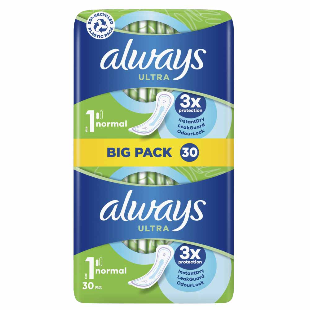 Always Ultra Normal Sanitary Towels 30 pack Image 1