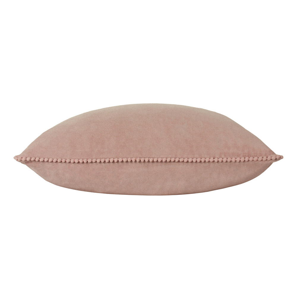 furn. Cosmo Blush Velvet Pom-Pom Cushion Image 2