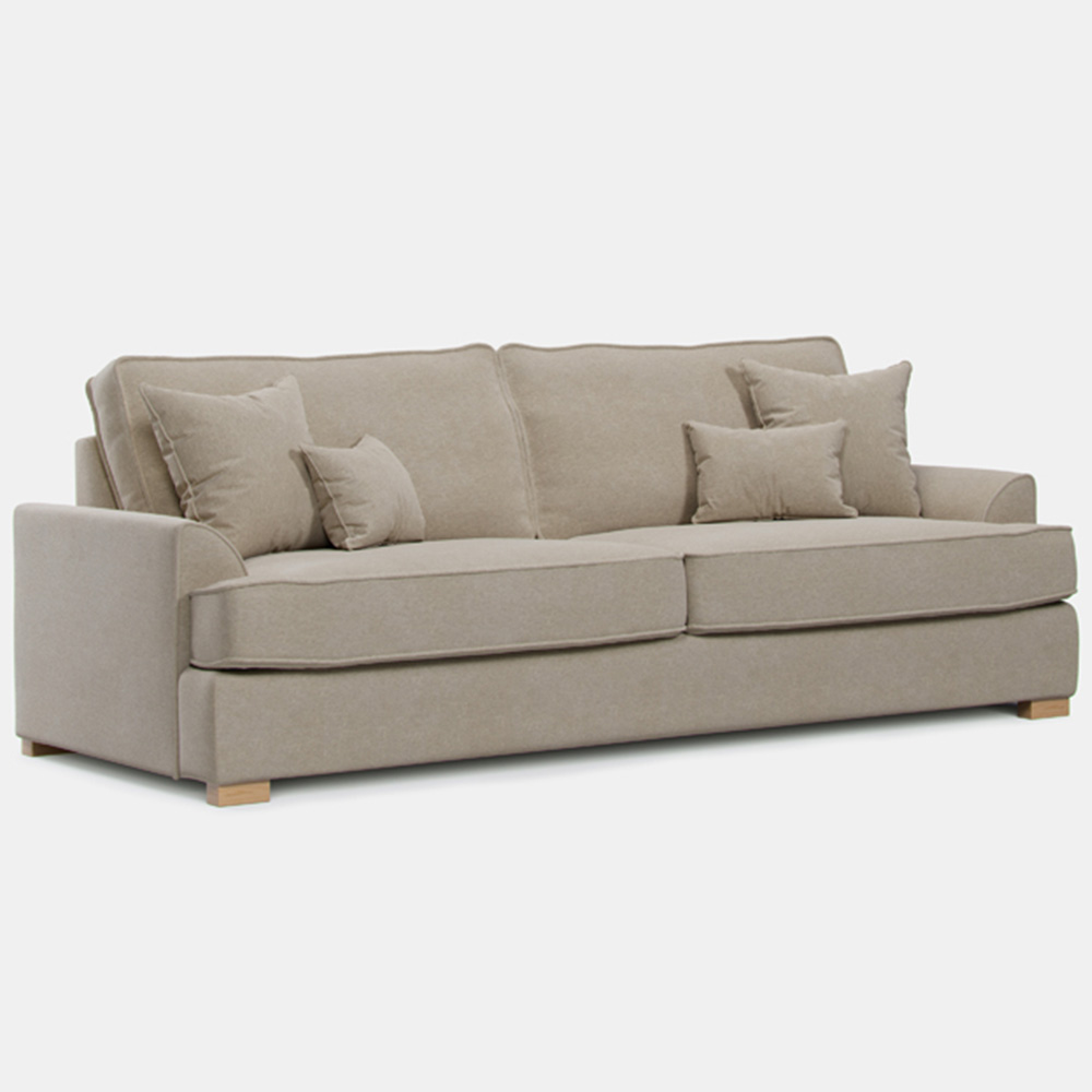 Alba City 4 Seater Stone Fabric Sofa Image 2