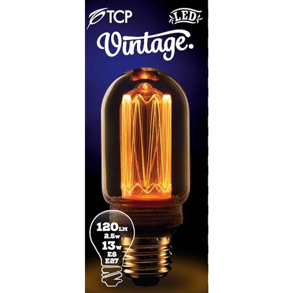 TCP 1 pack Screw E27/ES LED 120 Lumens T45 Vintage  Classic Light Bulb Image 2