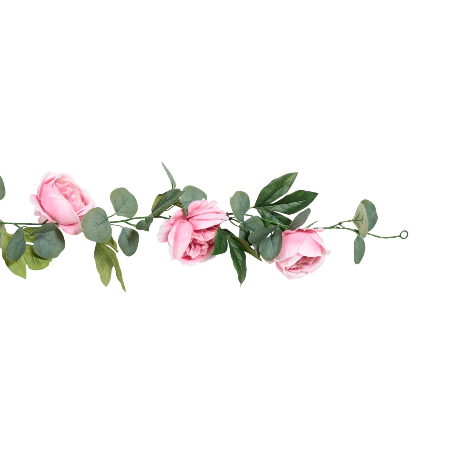 Artificial Big Rose Garland Pink Image 3