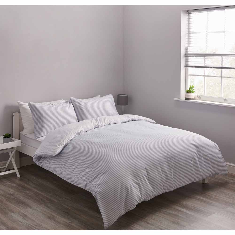 Wilko Ticking Stripe Double Duvet Set Wilko