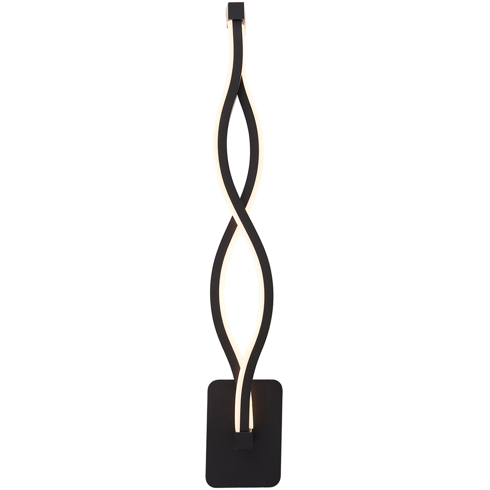 Living and Home Black LED Modern Wave Design Wall Light Image 3