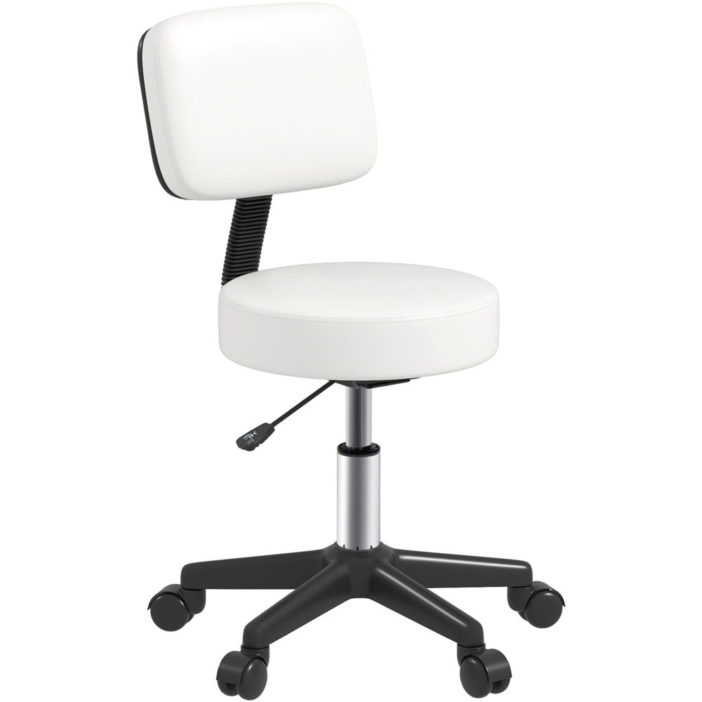 Portland White PU Leather Height Adjustable Swivel Chair Image 2