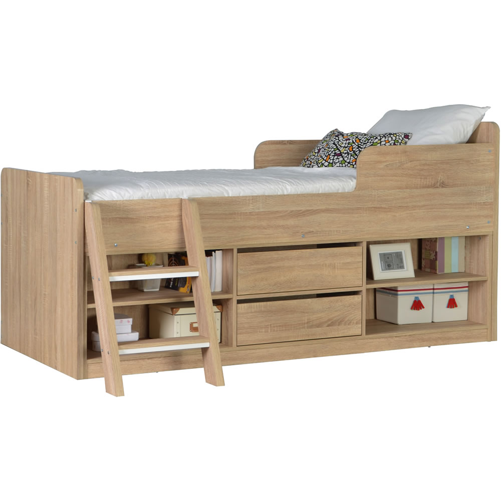 Felix Light Oak Effect Low Sleeper Single Bed Image
