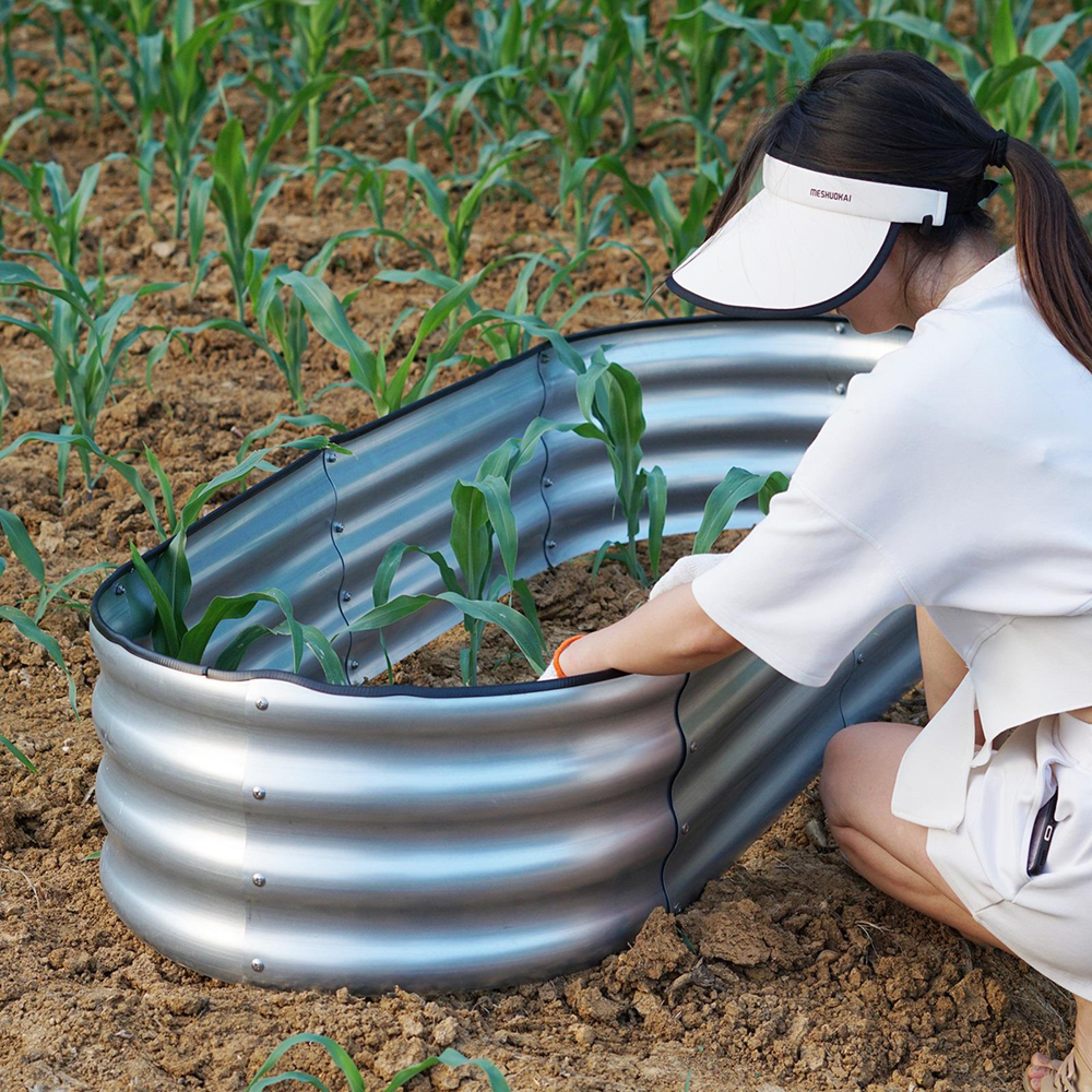 Gr8 Garden Oval Galvanised Steel Raised Bed Planter Image 6