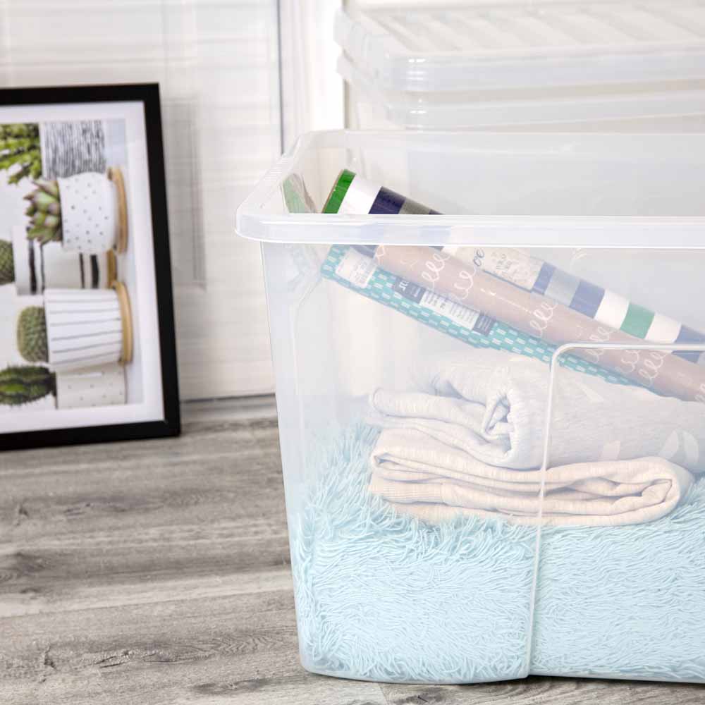 Wham 110L Crystal Storage Box and Lid 3 Pack | Wilko