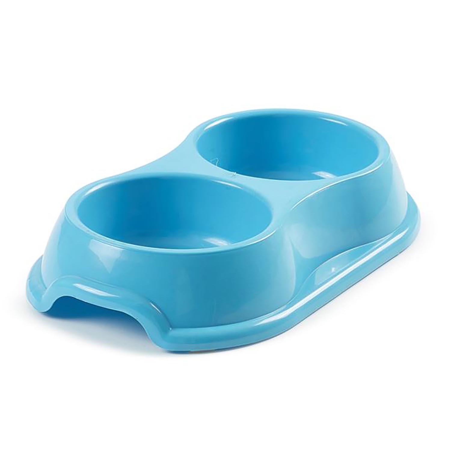 Whitefurze Medium Plastic Double Pet Bowl Image