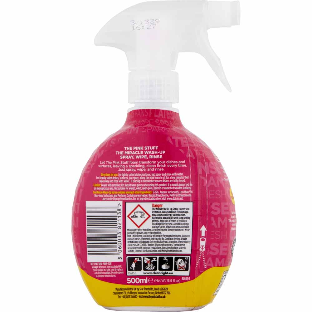 Star Drops The Pink Stuff The Miracle WashUp Spray 500ml Wilko