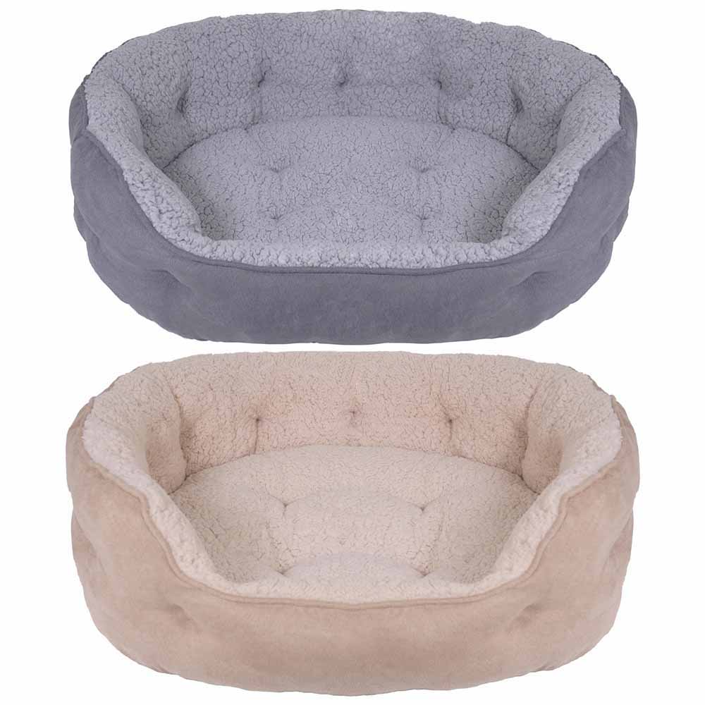 Single Rosewood Large Plush Pet Bed in Assorted styles Image 1