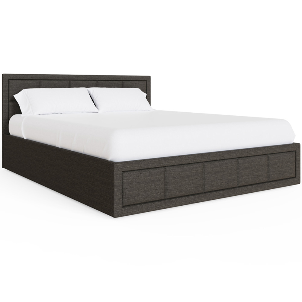 GFW Jamie Double Grey Hopsack Fabric End-Lift Ottoman Bed with Headboard Image 3