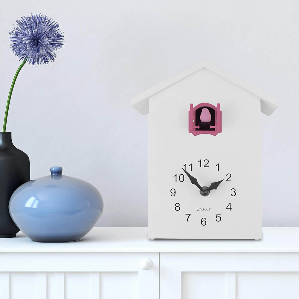 WALPLUS Pink Cuckoo Window Clock with Removable Pendulum 25 x 20cm Image 3