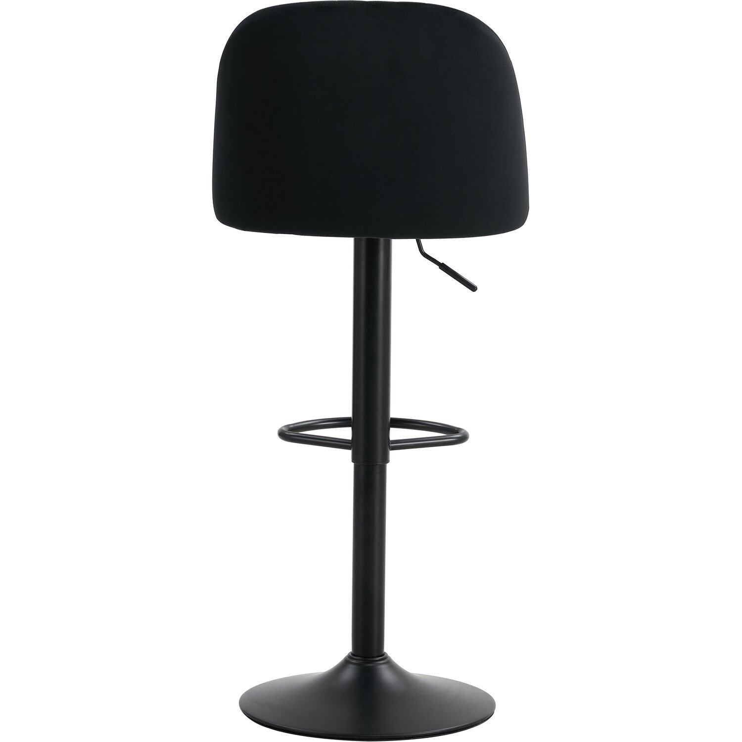 Cosmo Black Velvet Height Adjustable Swivel Bar Stool Image 2