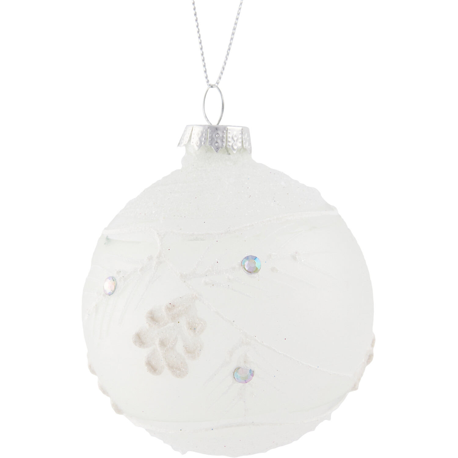 Floral Pattern Bauble White - White Image 2