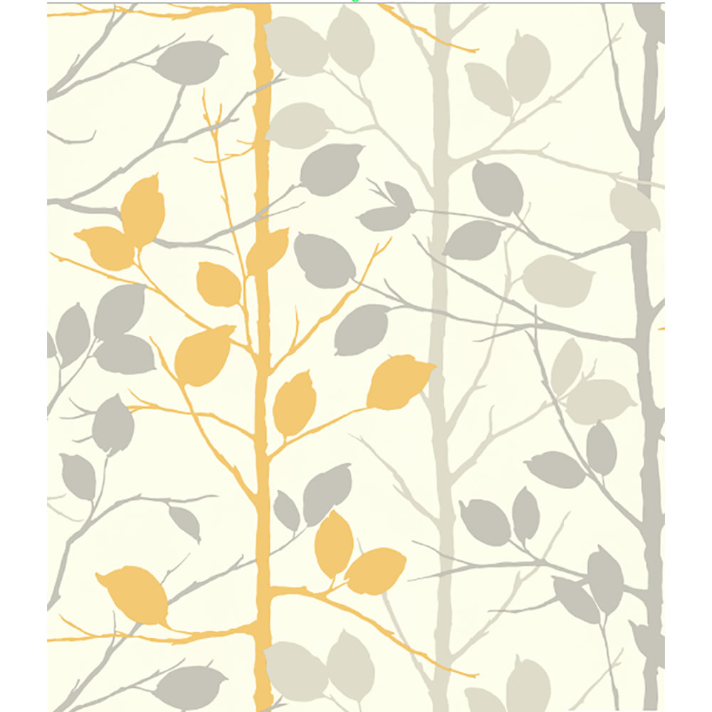 Arthouse Woodland Grey and Yellow Wallpaper Image 1