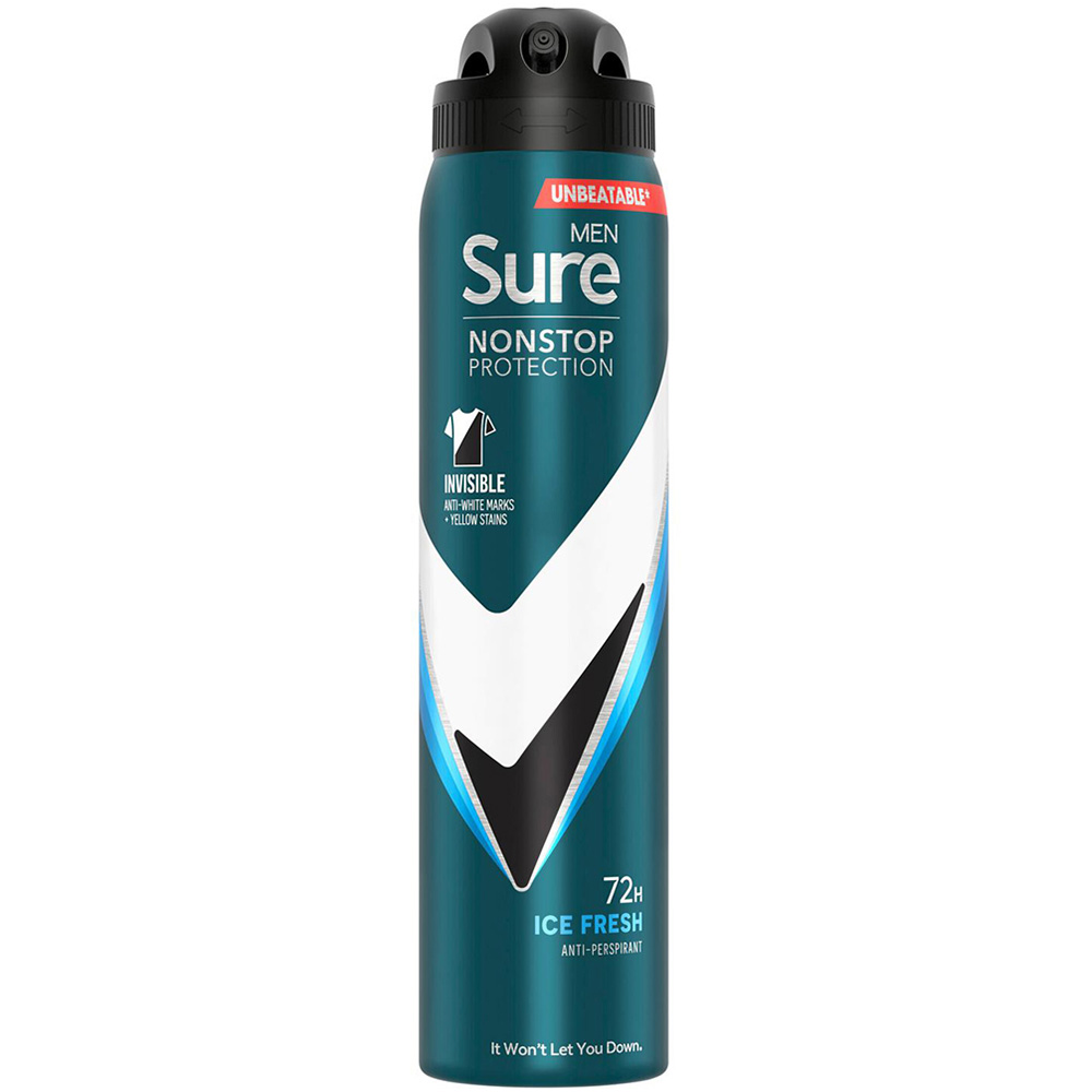 Sure Men Ice Fresh 72H Protection Invisible Anti-Perspirant Deodorant 250ml 24 Pack Image 2