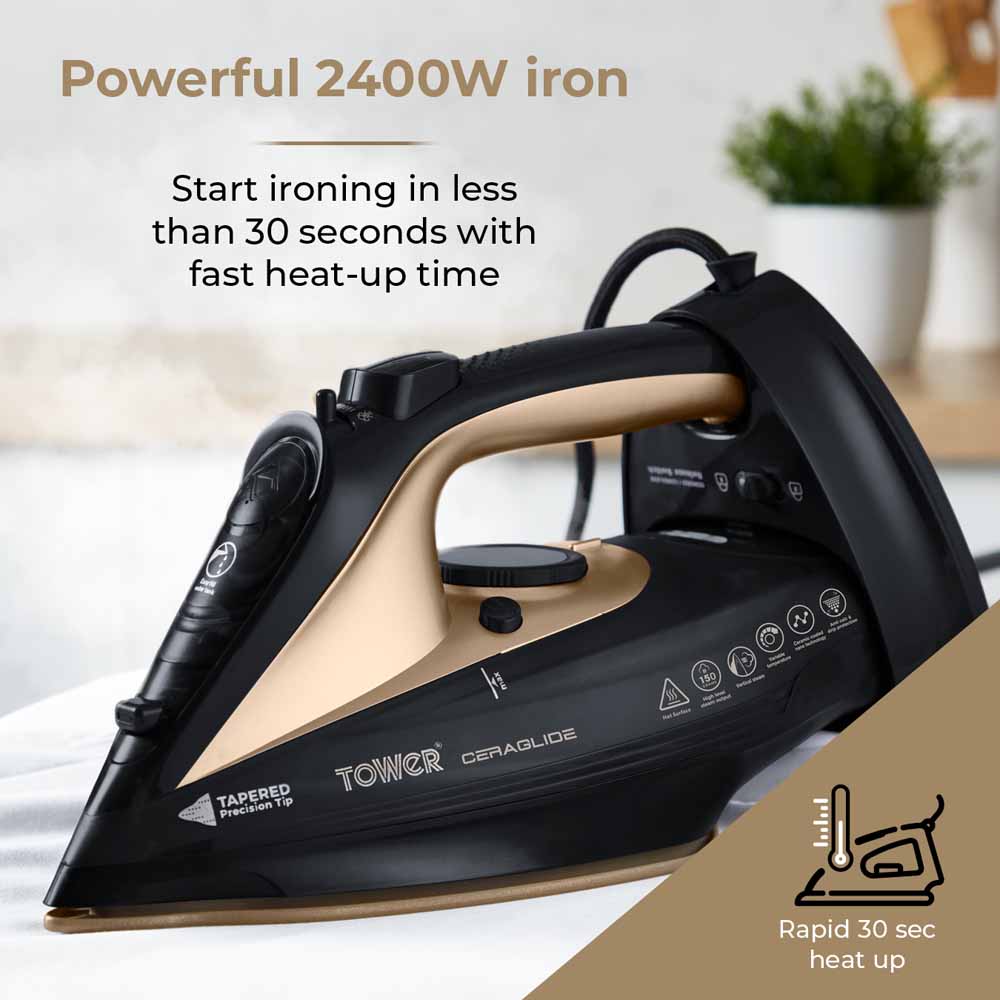 Tower CeraGlide Cord Cordless Iron 2400W   Image 5