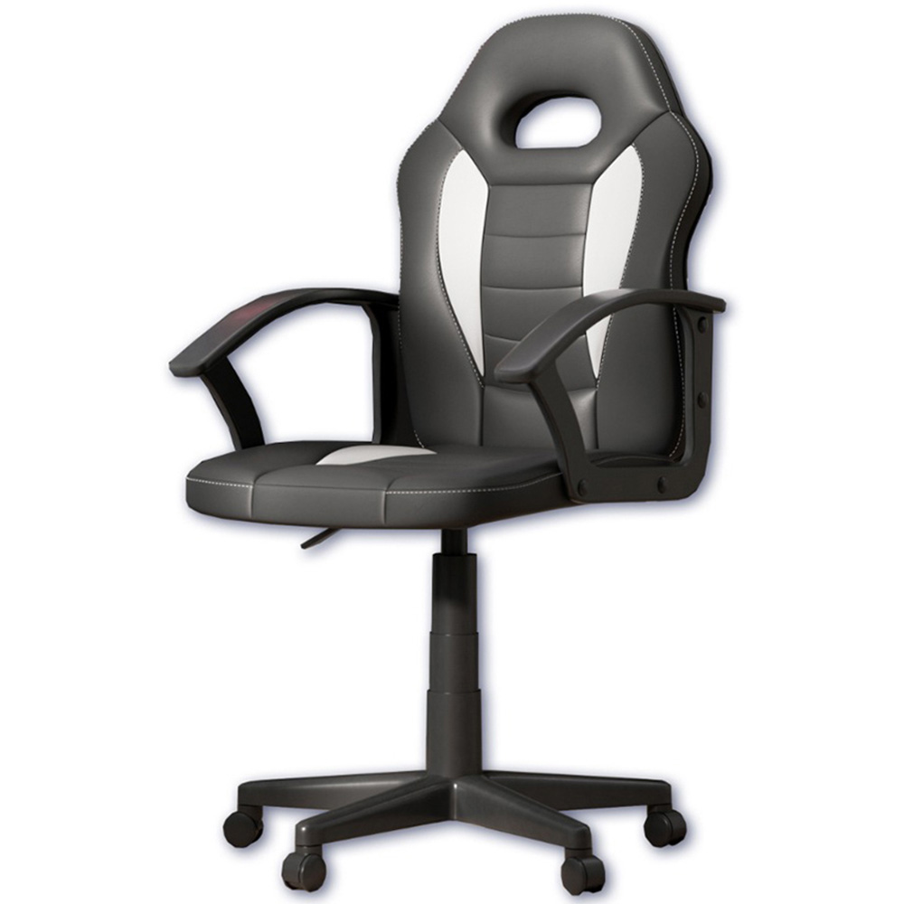 Recoil Cadet Black and White Faux Leather Gaming Chair Image 2