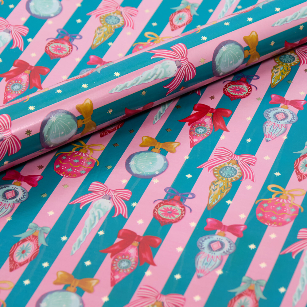 Vintage Bauble Gift Wrap Image 2
