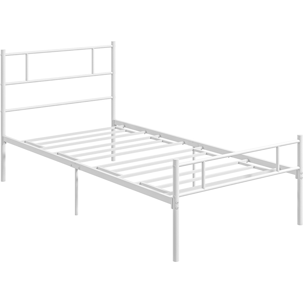 Portland Single White Metal Bed Frame Image 2