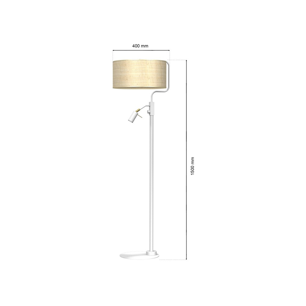 Milagro Marshall Rattan White Floor Lamp 230V Image 6