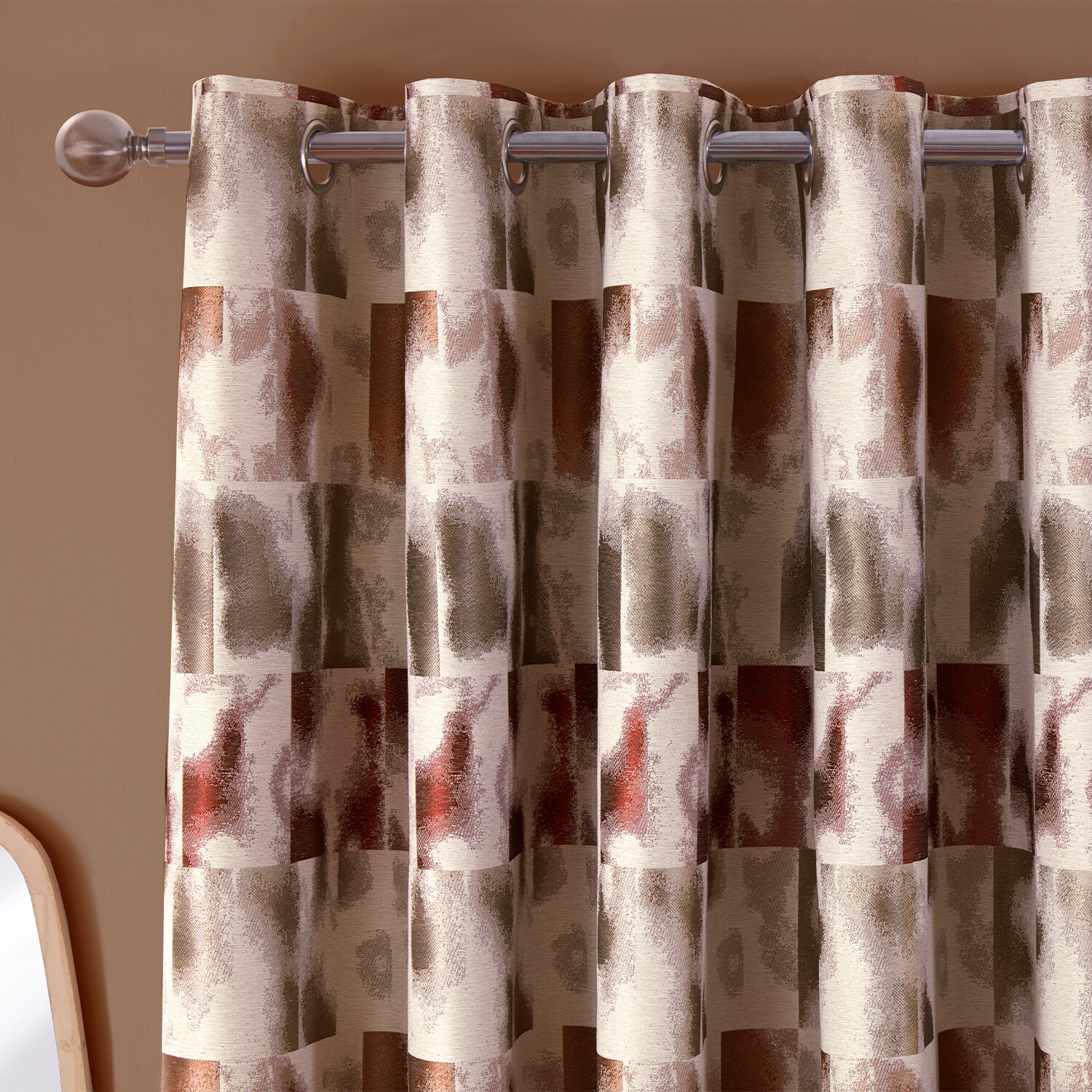 Maddox Geo Jacquard Curtain Multicolour 229cm 168cm Image 2