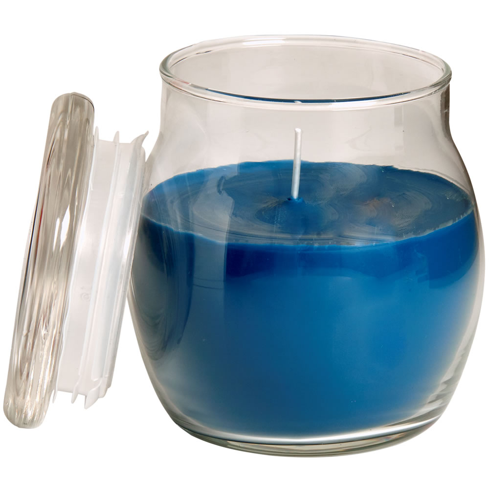 Wilko Round Candle Jar Blue Wilko