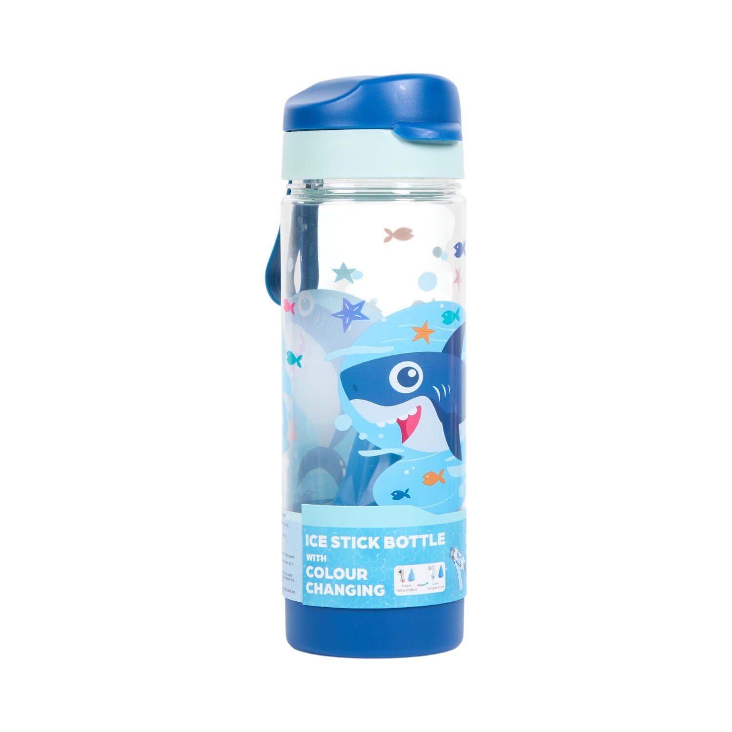 Shark Print Ice Stick Bottle Blue Image 2