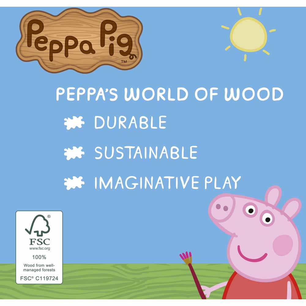 Peppa Pig Wooden Red Car Image 4