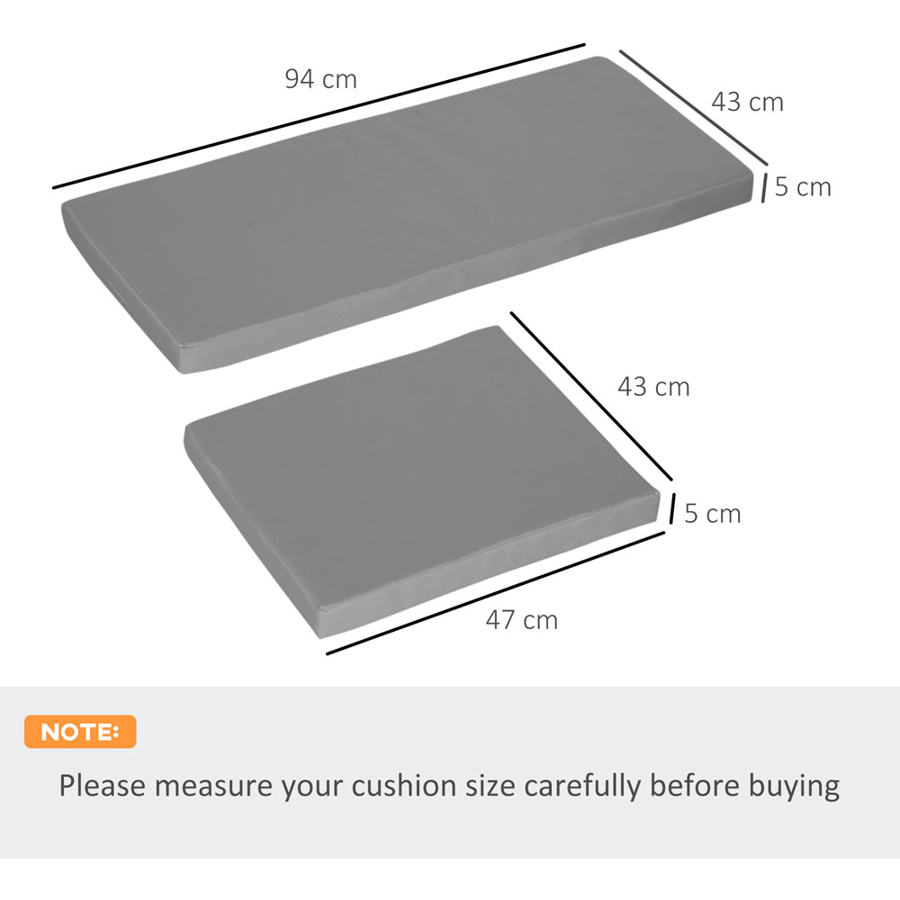 Outsunny Grey Outdoor Seat Cushion Pads Image 5