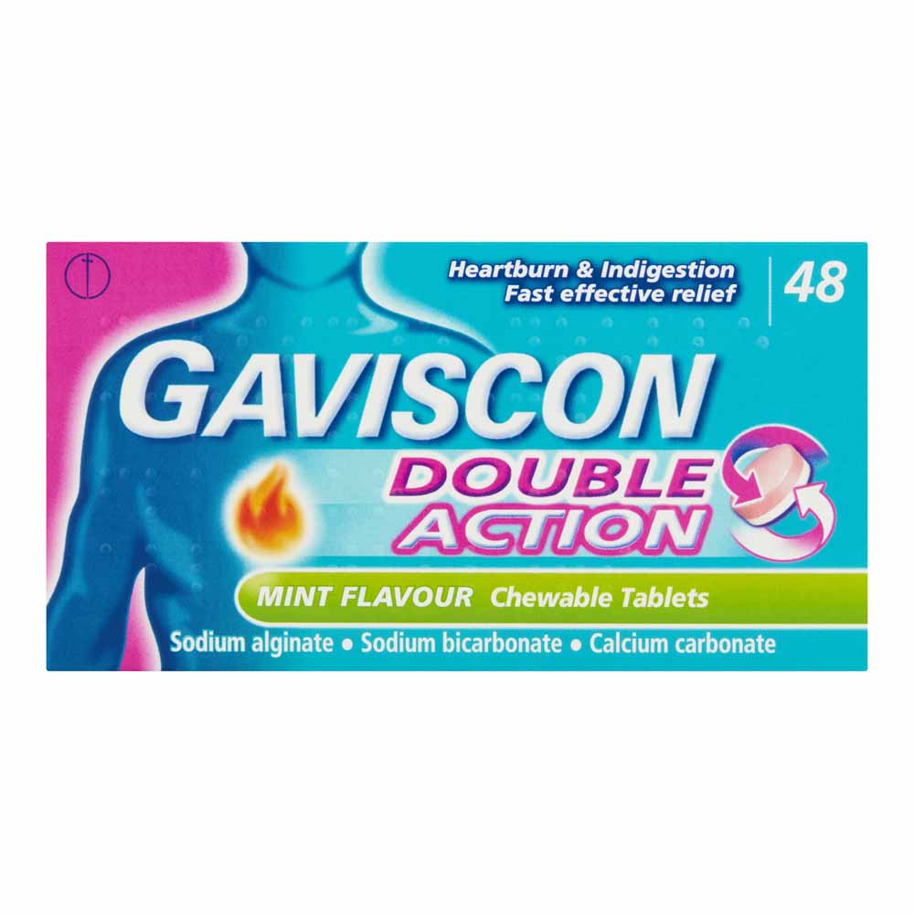 Gaviscon Double Action Heartburn and Indigestion Tablets 48 pack  - wilko
