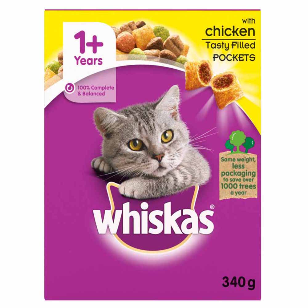 Whiskas Complete Chicken Flavour Dry Cat Food 340g Image 2